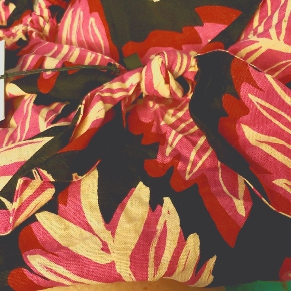 Who What Wear Pink/Black Sereghetti Palm Linen-Blend Mini-Dress Size XS - Picture 7 of 9